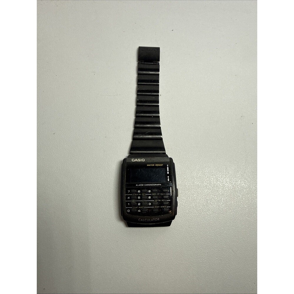 UNTESTED Casio CA-506 Digital Calculator Quartz Watch Black Bracelet